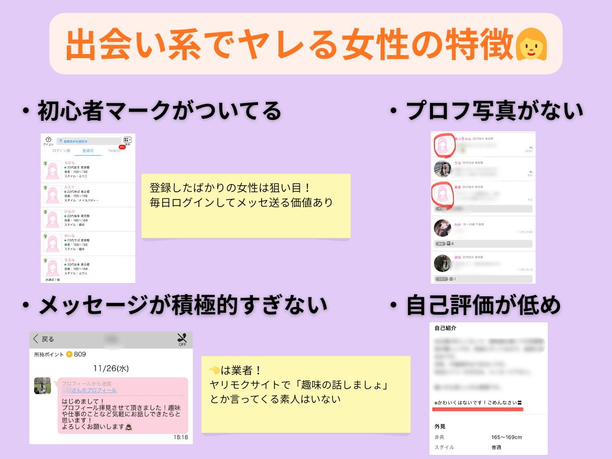 出会い系でヤレる女性の特徴